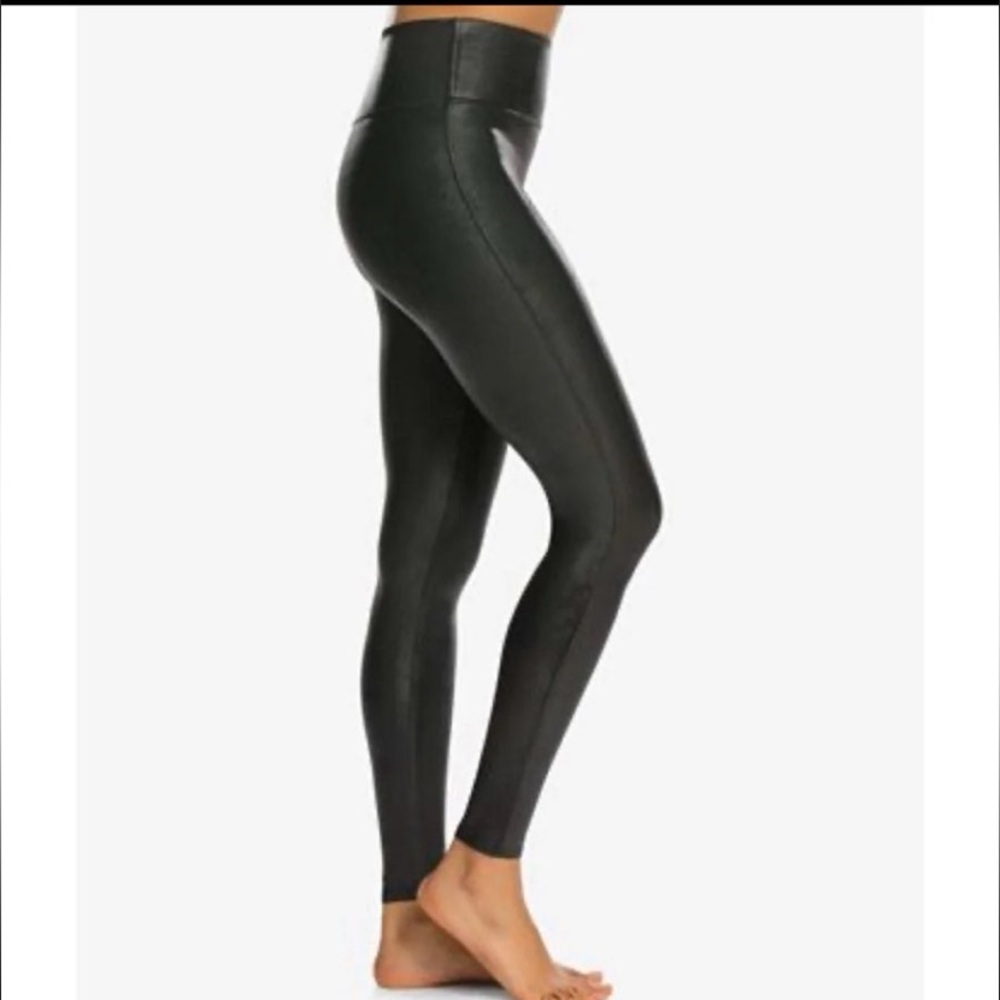 SPANX Black Faux Leather Pants
